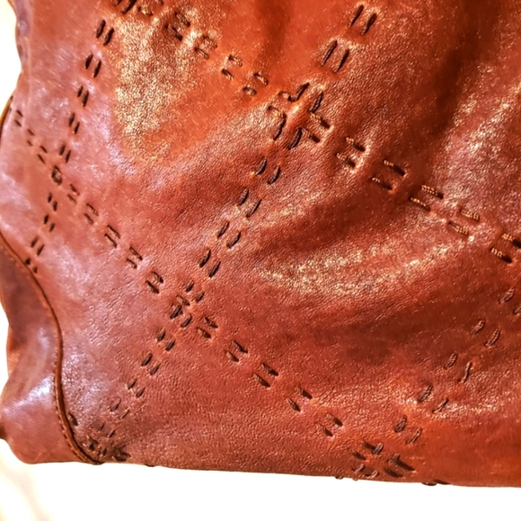 CHOCOLAT BLU Dist. Terra Cotta Brn Leather Handbag-NWOT - Picture 9 of 12